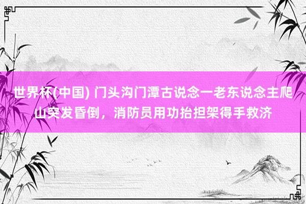 世界杯(中國) 門頭溝門潭古說念一老東說念主爬山突發昏倒,消防員用功抬擔架得手救濟