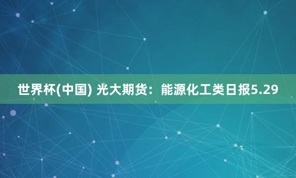世界杯(中國(guó)) 光大期貨:能源化工類日?qǐng)?bào)5.29